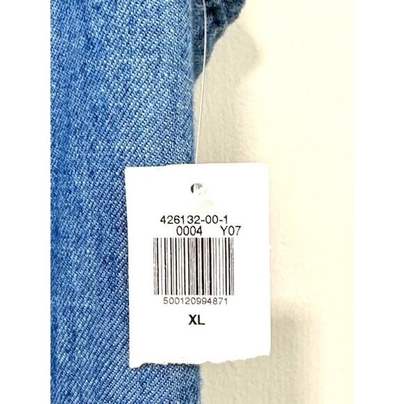 Old Navy Denim Chambray Midi Dress XL Blue Smocked Back Square Neck Cottagecore - Picture 5 of 15